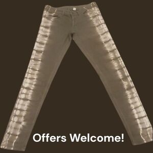 DIVIDED by H&M Skinny Khaki Green with Tie-dye Sides. Size 8